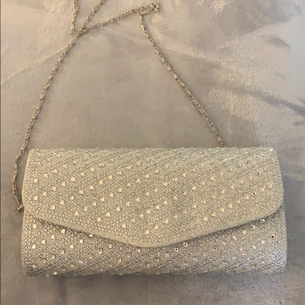 Silver Clutch/ Crossbody